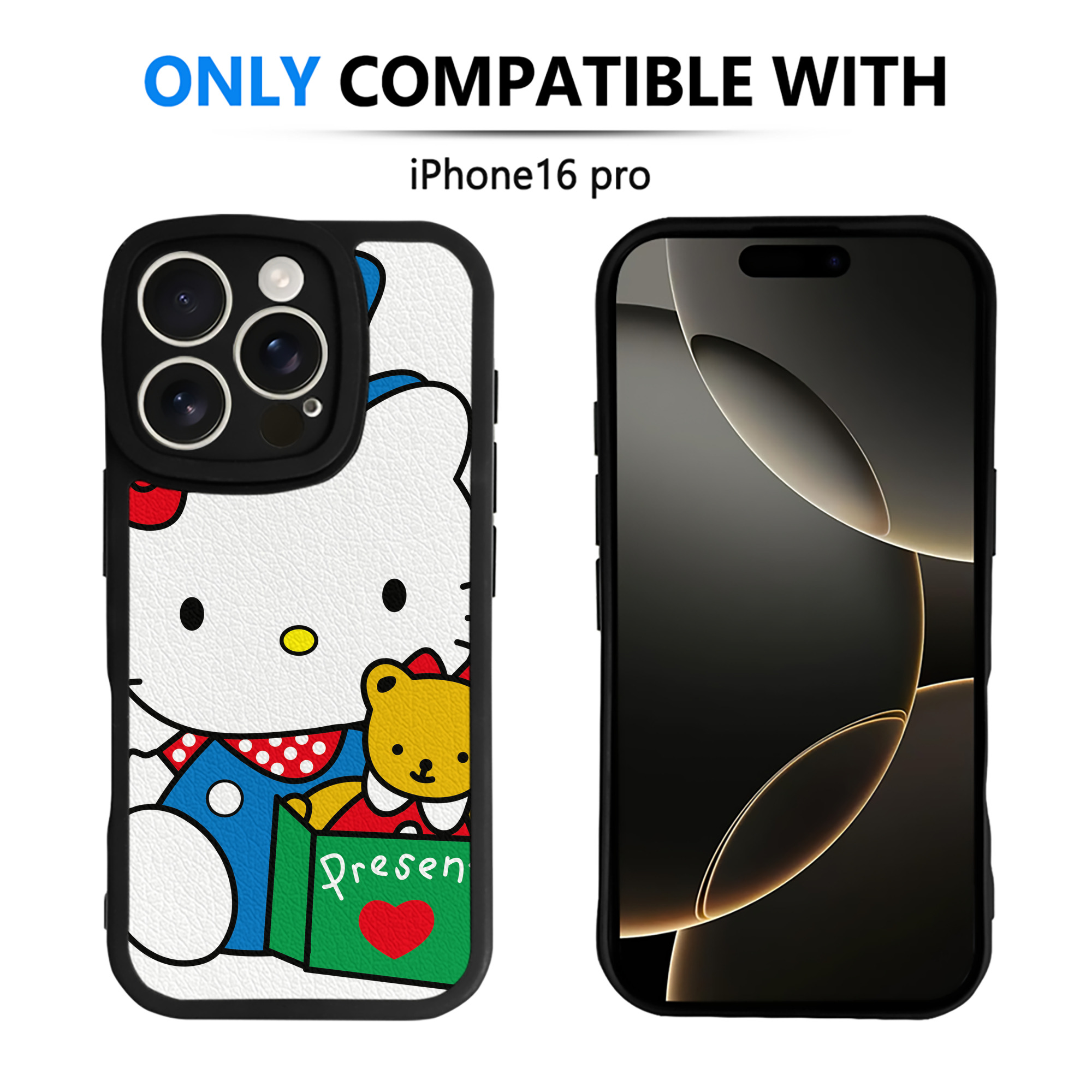 （画像用） Hello Kitty ハローキティ 【iPhone 16シリーズ対応】シリコンスマホケース（レザー調） 材質：シリコン